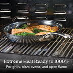Anolon Everlast N2 Carbon Steel Frying Pan/Skillet with Helper Handle Compatible with All Cooktops, Metal Utensil Safe, 12 Inch - Black