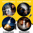 Flexible LED BBQ Grill Lights Set of 2 - Perfect Grilling Accessories Light with 360-Degree Magnetic Base and Extra Long Gooseneck - 100% Portable Outdoor Lamp w/ 6 Batteries Included