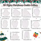 Flycalf Christmas Cookie Cutters Santa Gift with Plunger Stamps Holiday PLA Baking Accessories Cutter Molds Gifts Decorative Party 3.5" Kitchen Cake Supplies