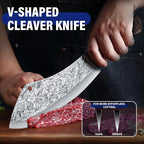DRAGON RIOT Chef Butcher Knife Set for Meat Cutting, 4 Pcs Japanese Forged Chef Knives Set for Men and Women Gift for Men