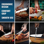 Cutluxe 15-Piece Knife Set – Premium Rubberwood Wood Block – Knife Set for Kitchen, Ultra Sharp High Carbon German Stainless Steel, Full Tang – Artisan Series