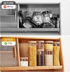 Square Glass Food Storage Jars with Lids[Set of 3], Perfect for Pasta, Cookies, Nuts, Coffee, Cereal, Flour, Organize Your Kitchen and Pantry with these BPA-Free Glass Jars with Canisters