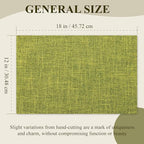 KXN Placemats Set of 6, Dual-Layer Thickened Faux Linen Table Mats, Heat Resistant & Wrinkle-Free, Machine Washable Cloth Place Mats for Kitchen Dining Indoor Outdoor (Green)
