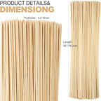 Suclain 500 Pcs Marshmallow Roasting Sticks 30" Long 5mm Thick, Smores Sticks Bamboo Skewers BBQ Kabob Grilling Barbecue Roasting Camping for Outdoor Fire Pits Campfires