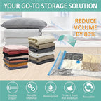6 Pack Vacuum Storage Bags, Space Saver Bags (2 Jumbo/2 Large/2 Medium) Compression Storage Bags for Comforters and Blankets, Vacuum Sealer Bags for Clothes Storage, Hand Pump Included