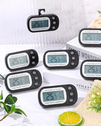 Frienda 12 Pack Black Digital Fridge Thermometer Waterproof Refrigerator and Freezer Room Max/min Record Function LCD Screen Refrigerator Thermometer with Hook and Magnetic Back for Home