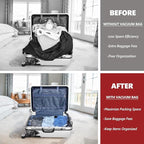 SUOCO Travel Vacuum Bags for Luggage with Portable Electric Pump, 15 Combo (5L/5M/5S) Packing Seal Bags for Clothing Suitcase Backpack, Space Saver Compression Clothes Storage Bags