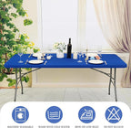 10 Pack Stretch Fabric Table Top Cap Cover, fits 6' Tables, Spandex Table Covers Washable Elastic Rectangle Tablecloth Protector for Indoor Outdoor Party Picnic Wedding, Royal Blue, 30" W x 72" L