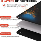 60 x 40 Inch Under Grill Mats for Outdoor Grill, Double-Sided Fireproof Grill Protector Pad, Waterproof, Oil-Proof, Indoor Fireplace/Fire Pit Mat, Easy-Clean BBQ/Grill Floor Mat for Deck & Lawn
