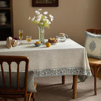 ISAENNE Designer Vintage Linen Elegant Extra Long Table Cloth Rectangular,Chinoiserie Floral Tablecloth,Durable Decor Table Cover for Dining Thanksgiving Kitchen Party,67"*118"-Segerman B