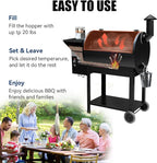Z GRILLS Pellet Smoker Grill with PID Control, Rain Cover, 700 sq. in Cooking Area for Outdoor BBQ, ZPG-7002B