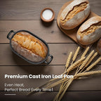 Cast Iron Loaf Pan with Lid-Bread Baking Pan for Sourdough,Pre-Seasoned Oval Dutch Oven, 9 x 5-4/5 Inch Loaf Pans for Homemade,Heavy Duty with Even Heating