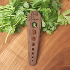 Herb Stripper Tool, Wooden Herb Stripper Vegetable Leaf Remover 8 Different Aperture Designs Wood Stripping Strippers Suitable for Herbs, Parsley, Coriander, Thyme, Rosemary (Brown)