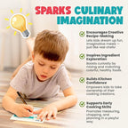 Kids Knife Set for Real Cooking | Skin Safe Chef Set for Ages 3+ with Rainbow Blades, Cutting Board, Scraper, Recipe Cards | Jr Chef Cooking Gift for Teens & Kids (16 Pcs)