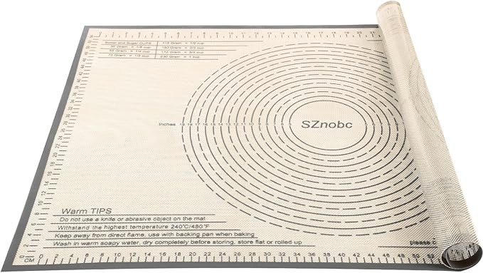 Silicone Pastry Mat 36''By 24'' Nonstick Baking Mats Extra Large Counter Mat for Dough Rolling, Pastry, Pie Crust, Fondant, Cookies, Bread, Pasta, Pizza Mat