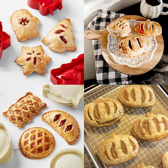 6PCS Mini Hand Pie Molds,Party Potluck Hand Pie Molds for Baking,Fits All Kinds of Festivals and Parties (6PCS-B)