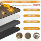 Anze Under Grill Mat for Outdoor Grill, 36x48 Inch Anti-Slip BBQ Floor Mats, Easy to Clean Reusable Fireproof Grill Pad, Oil-Proof Waterproof Protector for Indoor Fireplace Pit Mat Brown