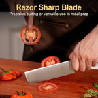 6 Inch Nakiri Knife, AR-RPM9 Steel & Replaceable Handle, Multipurpose Meat Cleaver Vegetable Chef Knife with Oak Sheath, Gift for Home Chefs
