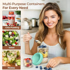 ComSaf Pink Overnight Oats Containers with Lids (16oz+4oz, 1Pcs), Glass Yogurt Parfait Cups for Cereal Nut Fruit, Dual-Layer Chia Pudding Jars with Dry and Wet Separation, Meal Prep, Glass for Salad
