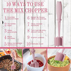 Meat Chopper, 5 Curve Blades Ground Beef Masher, Heat Resistant Meat Masher Tool for Hamburger Meat, Ground Beef, Turkey and More, Nylon Hamburger Chopper Utensil Non-scratch Utensils-Pink