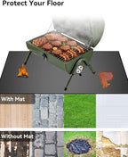 29×29 inch Heavy Duty Large Under Grill Mats for Outdoor Grill, Double-Sided Fireproof, Waterproof, Oil Proof Deck and Patio Protector, BBQ Mat Grill Floor Mats Fireplace Fire Pit Mat