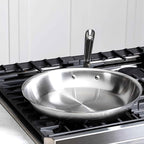 All-Clad D3 3-Ply Stainless Steel Fry Pan 12 Inch Induction Oven Broiler Safe 600F Pots and Pans, Cookware Silver