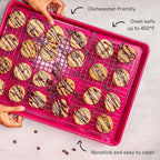 Great Jones Big Chill Wire Cooling Rack (Blueberry) – 16.9" × 11.4" Heavy-Weight Aluminized Steel,Nonstick Baking Rack – Oven Safe 450 °F, Bacon & Cookie Cooling Rack – Fits Half Sheet Pans