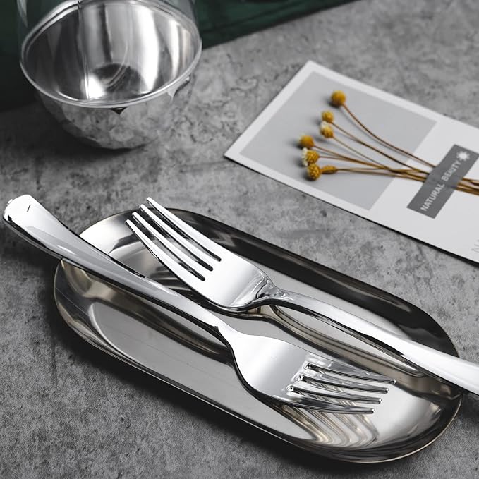 N9R 120PCS Silver Plastic Silverware, Silver Plastic Cutlery Set Disposable Flatware Dinnerware -60 Forks, 30 Spoons, 30 Knives for Wedding, Party, Birthday and Daily Use