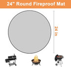 24" Fire Pit Mat for Solo Stove Bonfire, Round 4-Layer Fireproof Mat, Under Grill Mats for Outdoor Grill, Waterproof BBQ Mat for Deck Patio Grass Protector, Heat Resistant Reusable Camping Stove Mats