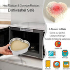 Heart Shaped Cake Pans Set of 2, Nonstick Heart Cake Pan 6 Inch for Layer cakes, Durable Stainless Steel Baking Pans Cake Tins for Valentine's Day/Thanksgiving/Wedding/Anniversary, Dishwasher Safe