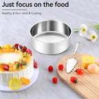 Leonyo 9½ Inch Cake Pan 2 Pack, Round Baking Pan Stainless Steel Layer Birthday Wedding Cake Oven Pans, Bakeware Set for baking, Even Heating, Non Toxic & Healthy, Heavy-Duty, Dishwasher Safe
