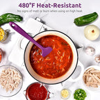 U-Taste 11.38" Silicone Baking Spatula: 480ºF Heat Resistant Food Grade Flexible Rubber Kitchen Bowl Scraper, Seamless Pastry Spreader for Mixing Stirring Scraping in Nonstick Cookware (Purple)