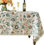 patdrea Designer French Green Table Cloth for Rectangle Table,Vintage Italian Floral Country Linen Extra Long Tablecloth,Decor Cover for Kitchen Dining,Christmas,Thanksgiving,67"x118"-Tree Life