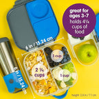 b.box Mini Lunch Box, Bento Box for Kids, Snack Container with 2 Leak Proof Compartments, Reusable Snack Containers with Lids, Kids Lunch Boxes Ages 3+, BPA Free, 4 1/4 Cup Capacity (Strawberry Shake)