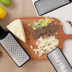 LHS Lemon Zester Grater Set of 3 - Cheese Grater Kitchen Tool for Parmesan Cheese, Ginger, Nutmeg, Chocolate, Vegetables, Stainless Steel Cheese Shredder（Fine & Ribbon & Coarse Blades）