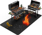 Large 76 x 52 inches Under Grill Mats for Outdoor Grill | Double-Sided Fireproof | Waterproof | Oil-Proof | Easy to Clean | Indoor Fireplace/Fire Pit Mat | Quality BBQ Mat for Deck Patio Lawn