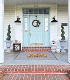 Steel Lighting Co. Gardena Barn Light | Outdoor Wall Mounted | 16" Dome | 11" Gooseneck | Farmhouse Light Made in America | Modern Gray Exterior/Brass Interior