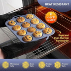 2 Packs 12 Cups Silicone Muffin Pan with Metal Reinforced Frame Regular Size Cupcake Pan Tray Egg Bites Silicone Circle Cookie Molds Muffin Tin Bread Loaf Pans for Homemade Reusable Tart Pans