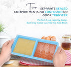 Silicone freezer molds, 2-cup Silicone Freezer Trays with Lid,Soup Freezer Container large Ice Cube Molds, Perfect for Storing Lasagna, Leftovers, Sauces, Portioned Meals and More dishwasher safe