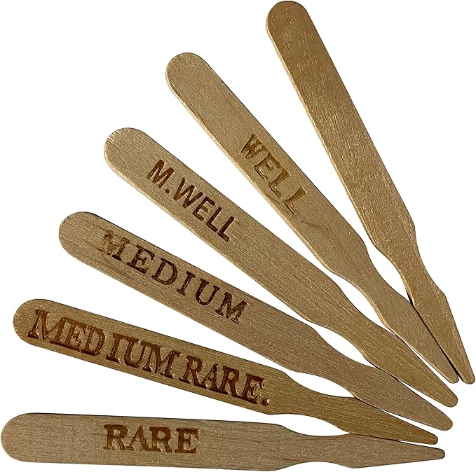 KingSeal 500 Count 3.5 Inch Natural Birch Wood Steak Markers, Plain Unstamped Markers, Eco Friendly, Bulk Pack - 1 Box of 500