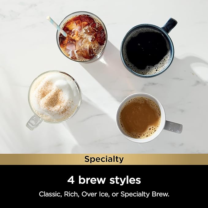 Ninja | Coffee Maker | Single Serve |Brew with Coffee Pods & Grounds| Compatible with K-Cup Coffee Pods | 4 Brew Styles, up to 24oz Cup Sizes & 56oz Removable Reservoir | Black | PB051