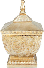 Deco 79 Polystone Solid Decorative Jars, 8" x 8" x 12", Gold