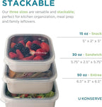 U Konserve Stainless Steel Food Storage Bento Box Container, Leak Proof Silicone Lid Dishwasher Safe - Plastic Free (30oz Teal)