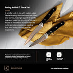 DURA LIVING 3.5 Inch Paring Knife – Essential High Carbon Stainless Steel, Razor-Sharp, Multipurpose Small Kitchen Knife, Ergonomic Handle, Perfect for Precision Tasks, Sleek Black Design