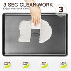 HONGBAKE Jelly Roll Pan 15x10, Cookie Sheets for Baking with Diamond Texture, Baking Sheets Non Stick, Non Toxic Oven Trays for Cooking, Heavy Duty 57% Thicker Carbon Steel, Dark Gray