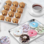 Homikit 1 Pack Baking Sheet, 9 x 13 Inches Stainless Steel Quarter Sheet Pan Set for Baking Cooking Toasting, Metal Cookie Tray Fits Toaster Oven, Non Stick & Rust Free, Dishwasher Safe