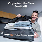 Apex Series Vacuum Bags for Travel Luggage, 180° Open, Reusable Compression Bags for Carry On Suitcases and Backpack, Vacuum Seal Packing Cube for Cloth (2Large No Pump)