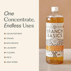 Branch Basics Cleaning Essentials Kit: All Purpose, Glass and Bathroom Cleaner - Concentrate (33.8 Oz) (24 Refills) + Refillable Glass Spray Bottles (16 Oz) Plant Based, Human-Safe, & Fragrance Free
