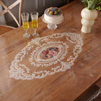 Clear Table Cover Protector Rectangle Vinyl Table Cloth Waterproof Oil Spill Proof Wipe Clean Lace Plastic Tablecloths for Dining Tables (French Lace, 60 x 104 Inches)