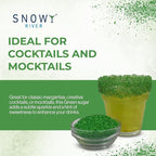 Snowy River Holly Green, Cocktail & Margarita Sugar Rimmer - Vibrant Naturally Colored Sugar for Cocktail Rimming, Baking & Decorating, Medium Crystal - 80oz